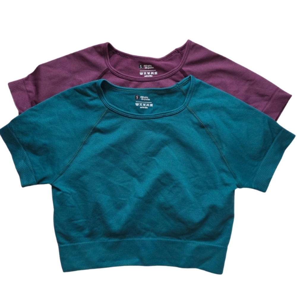 Stylish Teal and Purple Women's Crop Tops
